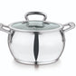 Gobble 4L Impact Bonded Stainless Steel Belly Casserole with Glass Lid Cook and Serve Casserole