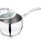 Gobble Impact Bonded Stainless Steel Belly Sauce Pan with Glass Lid Sauce Pan diameter with Lid 1 L capacity
