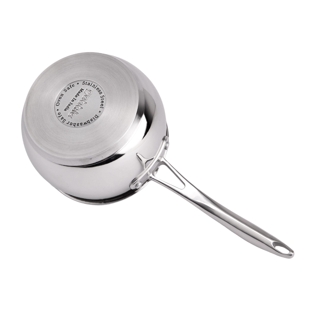 Gobble Impact Bonded Stainless Steel Belly Sauce Pan Sauce Pan diameter with Lid 2 L capacity